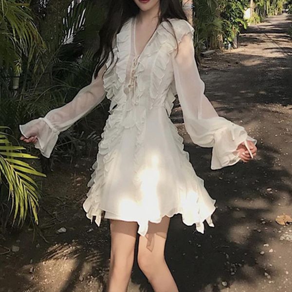 sweet ruffles fairy women dress v neck mini casual clothes summer holiday beach boho short chiffon elegant dresses, Black;gray
sweet ruffles fairy women dress v neck mini casual clothes summer holiday beach boho short chiffon elegant dresses, Black;gray