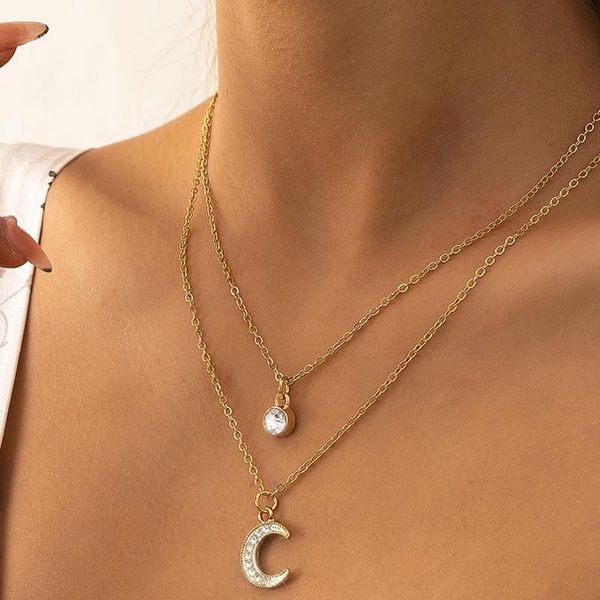 pendant necklaces boho shiny water brick moon women's necklace retro multilayer fashion creative sweet girl couple gift jewelry, Silver
pendant necklaces boho shiny water brick moon women's necklace retro multilayer fashion creative sweet girl couple gift jewelry, Silver