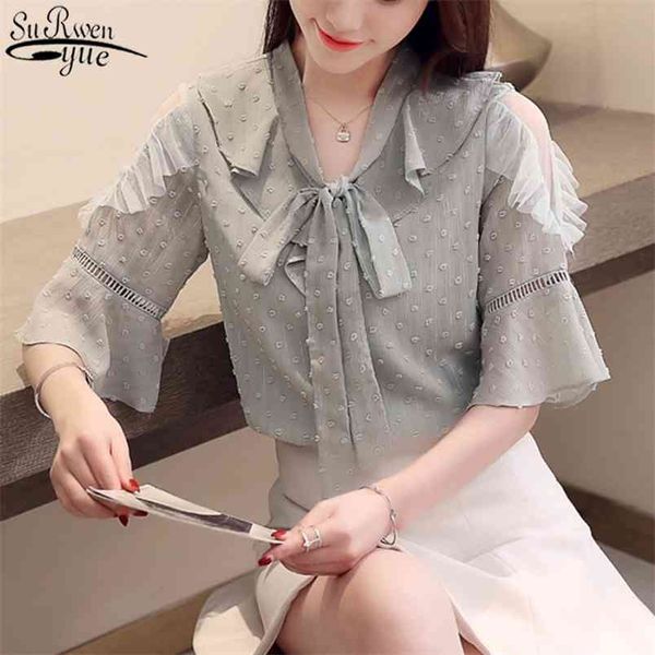 off-shoulder women blouse fashion solid woman shirt office lady chiffon flare sleeve sweet bow clothing 10298 210421, White
off-shoulder women blouse fashion solid woman shirt office lady chiffon flare sleeve sweet bow clothing 10298 210421, White