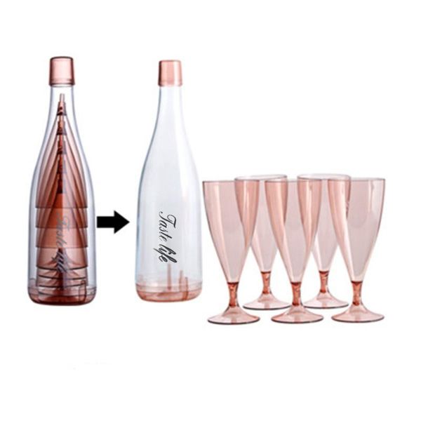 5pcs palstic cup with 1pc wine glass bottle container champagne gglass 6-piece cold drink juice cocktail stemware glasses
5pcs palstic cup with 1pc wine glass bottle container champagne gglass 6-piece cold drink juice cocktail stemware glasses