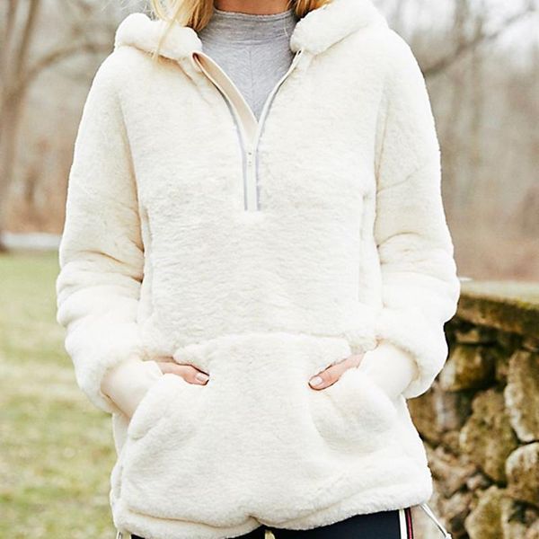 women's hoodies & sweatshirts soft fur coat hoodie women fluffy jacket winter warm casual hooded outerwear, Black
women's hoodies & sweatshirts soft fur coat hoodie women fluffy jacket winter warm casual hooded outerwear, Black