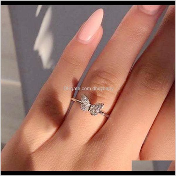 band drop delivery 2021 10pcs simple butterfly rings for european and american women fashion party jewelry gift size 6-10 5otte, Silver
band drop delivery 2021 10pcs simple butterfly rings for european and american women fashion party jewelry gift size 6-10 5otte, Silver