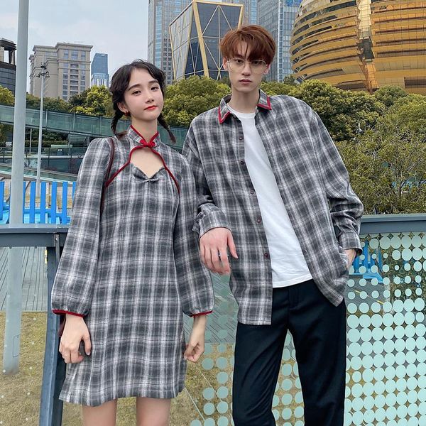 korean style cheongsam student shirt with plaid frock in autumn couples clothes women's hoodies & sweatshirts, Black
korean style cheongsam student shirt with plaid frock in autumn couples clothes women's hoodies & sweatshirts, Black