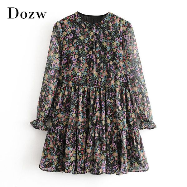 long sleeve floral print bohemian dress women vintage loose o neck chiffon mini dress casual pleated beach sundress robe femme 210414, Black;gray
long sleeve floral print bohemian dress women vintage loose o neck chiffon mini dress casual pleated beach sundress robe femme 210414, Black;gray