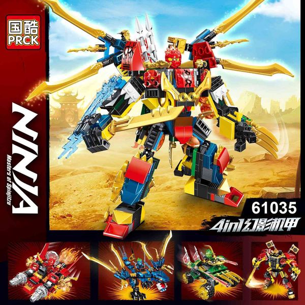 4 in 1 mirage ninja small particle building block diy assembly dragon toy boy deformation mecha gift 61035
4 in 1 mirage ninja small particle building block diy assembly dragon toy boy deformation mecha gift 61035