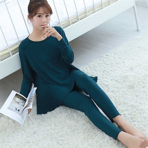 big size summer long sleeve pajamas for women modal loose homewear female lounge wear plus size home clothes set 211126, Black;red
big size summer long sleeve pajamas for women modal loose homewear female lounge wear plus size home clothes set 211126, Black;red