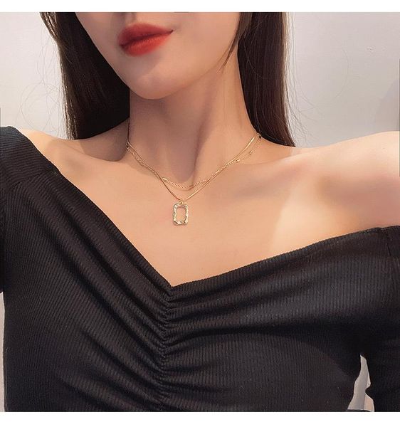 chains fashion double necklace simple pendant clavicle chain female temperament wedding party jewelry, Silver
chains fashion double necklace simple pendant clavicle chain female temperament wedding party jewelry, Silver