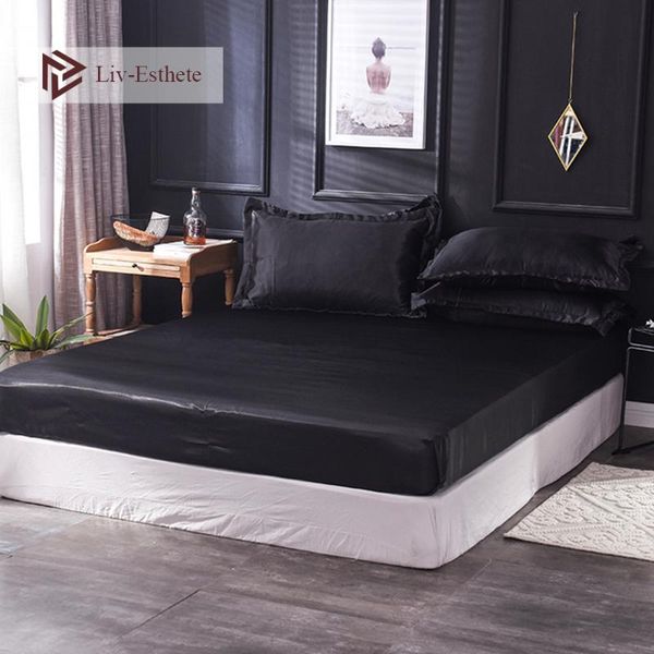 sheets & sets liv-esthete wholesale luxury 100% satin silk black fitted sheet elastic mattress cover queen king bed for women men 1pcs
sheets & sets liv-esthete wholesale luxury 100% satin silk black fitted sheet elastic mattress cover queen king bed for women men 1pcs