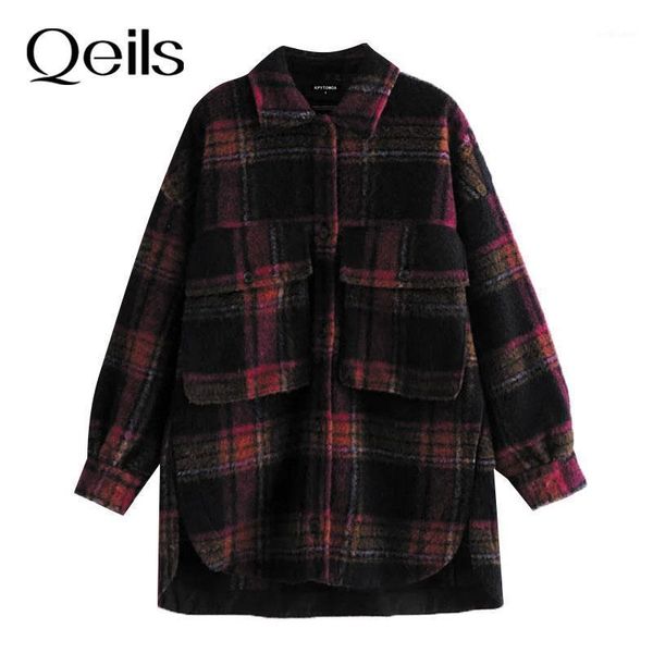 women's jackets qeils women fashion oversized check wool jacket coat turn-down collar casual long sleeve pockets female outerwear chic, Black;brown
women's jackets qeils women fashion oversized check wool jacket coat turn-down collar casual long sleeve pockets female outerwear chic, Black;brown