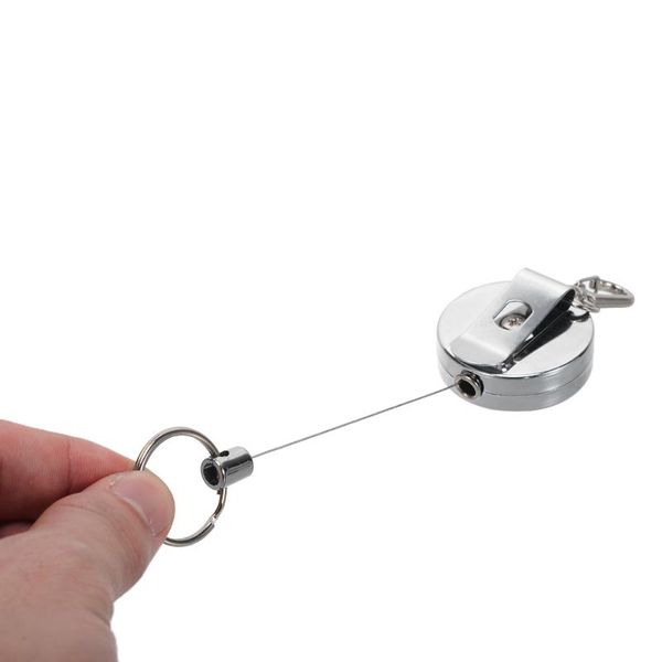 keychains retractable metal key ring shellhard elastic chain holder recoil pull belt clip, Silver
keychains retractable metal key ring shellhard elastic chain holder recoil pull belt clip, Silver