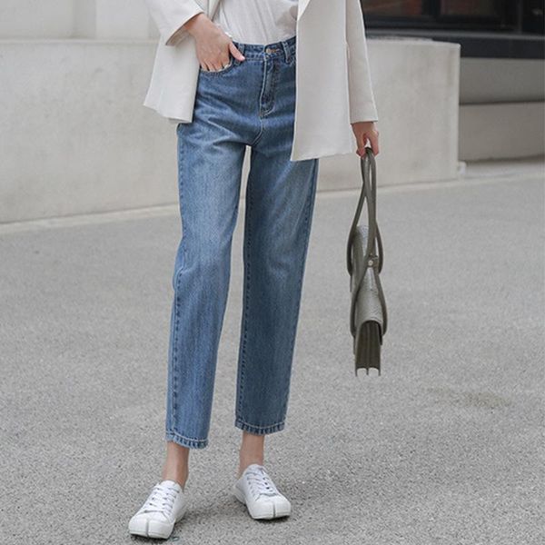 women's jeans 2021 spring korean high-waist blue loose straight-leg trousers ankle-length pants
women's jeans 2021 spring korean high-waist blue loose straight-leg trousers ankle-length pants