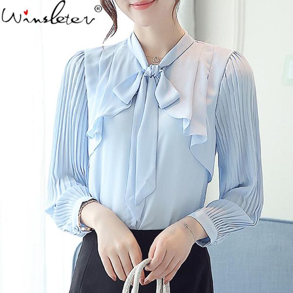 women's blouses & shirts women chiffon 2021 autumn long sleeve mandarin collar bow korean style t07112k, White
women's blouses & shirts women chiffon 2021 autumn long sleeve mandarin collar bow korean style t07112k, White