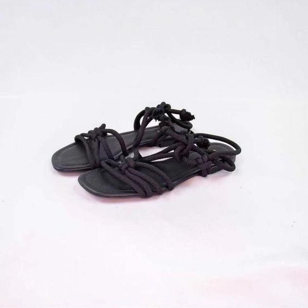 large size knotted rope european and american beach open toe cross strap flat sandals women, Black
large size knotted rope european and american beach open toe cross strap flat sandals women, Black
