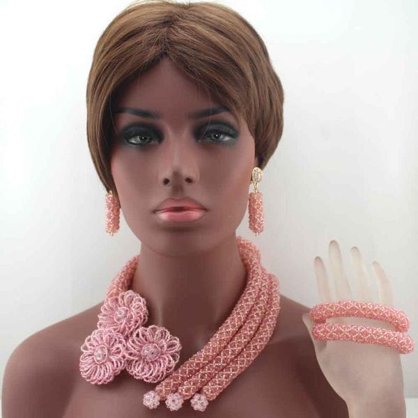 earrings & necklace fabulous light pink nigerian wedding african beads jewelry set flower statement crystal hd8564, Silver
earrings & necklace fabulous light pink nigerian wedding african beads jewelry set flower statement crystal hd8564, Silver