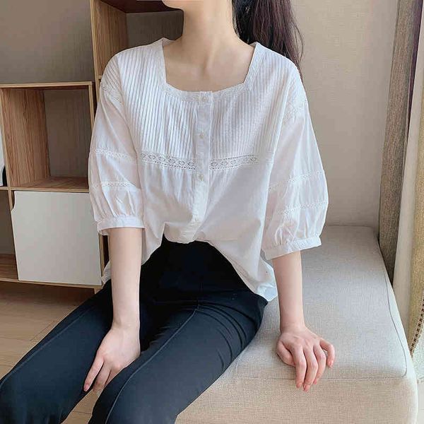 women's blouses & shirts lamtrip unique summer pleated short sleeve female solid color loose blouse q745, White
women's blouses & shirts lamtrip unique summer pleated short sleeve female solid color loose blouse q745, White