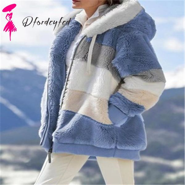 women's fur & faux 2021 autumn winter coat women clothes spot loose plush multicolor stitching short hooded jacket z, Black
women's fur & faux 2021 autumn winter coat women clothes spot loose plush multicolor stitching short hooded jacket z, Black