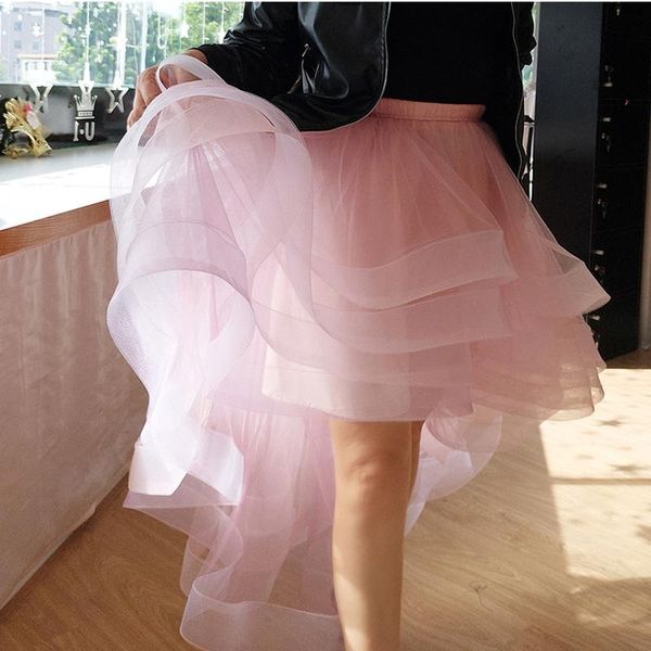 pretty blush pink organza ruffles high low skirts for lady tiered elastic long skirt women custom made female bottom, Black
pretty blush pink organza ruffles high low skirts for lady tiered elastic long skirt women custom made female bottom, Black