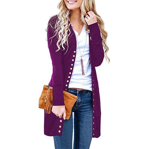 women's jackets 2021 women autumn coat long cardigan solid colour casual sleeve cotton coats button slim knit sweater overcoat, Black;brown
women's jackets 2021 women autumn coat long cardigan solid colour casual sleeve cotton coats button slim knit sweater overcoat, Black;brown