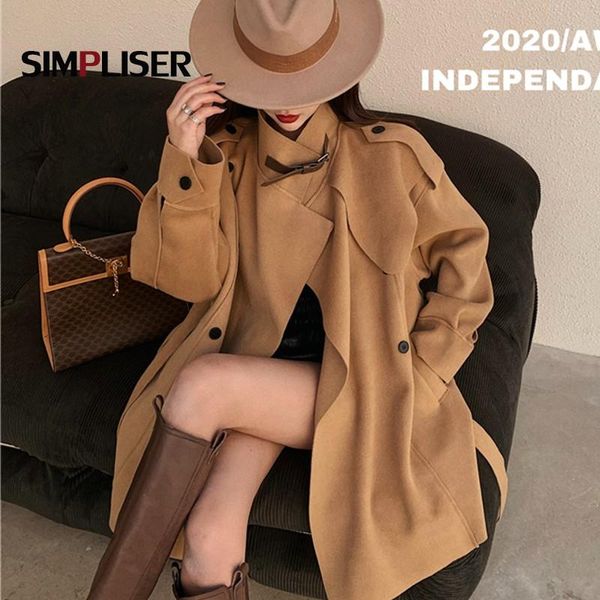 women's trench coats fashion women coat woolen long outerwear loose overcoat with belt winter windbreaker femme black khaki outwear, Tan;black
women's trench coats fashion women coat woolen long outerwear loose overcoat with belt winter windbreaker femme black khaki outwear, Tan;black