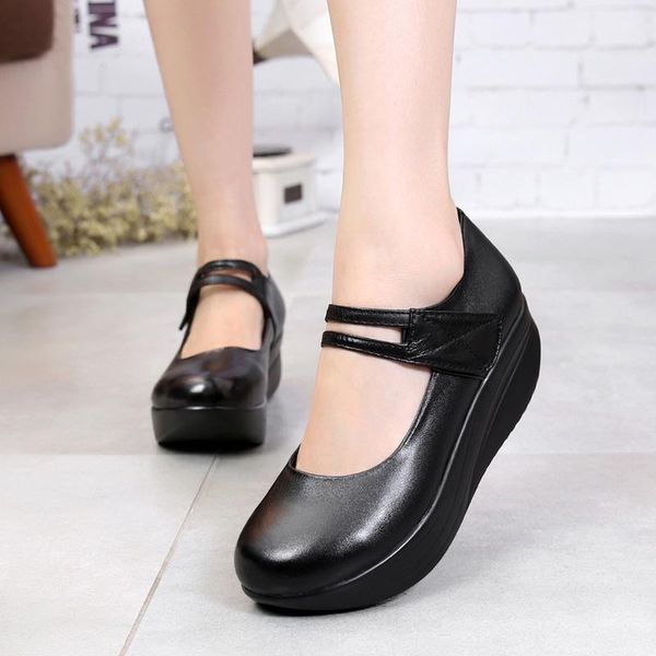 dress shoes gktinoo women genuine leather casual wedge ankle straps shallow mouth platform soft sole lady swing, Black
dress shoes gktinoo women genuine leather casual wedge ankle straps shallow mouth platform soft sole lady swing, Black