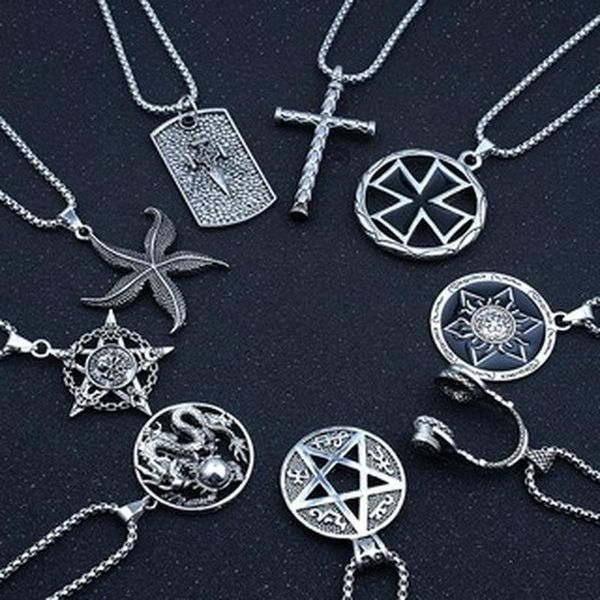 pendant necklaces hip-hop fashion style multi-style punk necklace jewelry for women men party gift, Silver
pendant necklaces hip-hop fashion style multi-style punk necklace jewelry for women men party gift, Silver