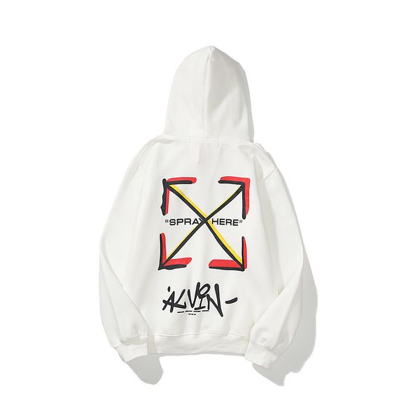 off graffiti letter hooded sweater color gradient a-rrow print coat, Black 
off graffiti letter hooded sweater color gradient a-rrow print coat, Black