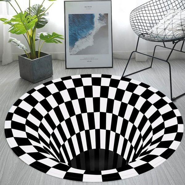 carpets 100x100cm rug for living room round black and white 3d trap pattern carpet floor mat area badroom home decoration
carpets 100x100cm rug for living room round black and white 3d trap pattern carpet floor mat area badroom home decoration