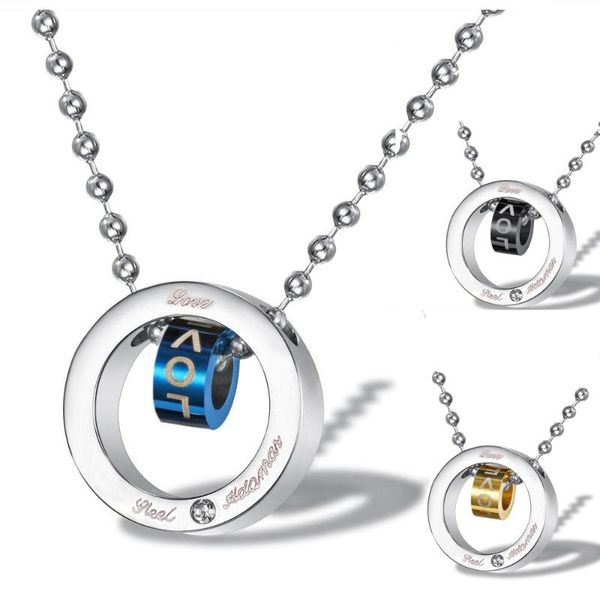 pendant necklaces stainless steel long & pendants women double circle necklace men bead chain and blue black, Silver
pendant necklaces stainless steel long & pendants women double circle necklace men bead chain and blue black, Silver