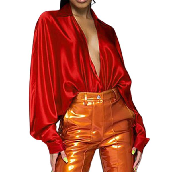 womens fashion long-sleeved blouses satin silk solid color deep v-neck pullover party club streetwear female shirts x0521, White
womens fashion long-sleeved blouses satin silk solid color deep v-neck pullover party club streetwear female shirts x0521, White
