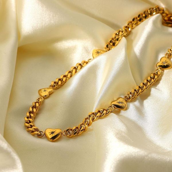 chokers classic cubana chain necklace geometric love heart clavicle vintage jewelry stainless steel 18k gold plated female gift, Golden;silver
chokers classic cubana chain necklace geometric love heart clavicle vintage jewelry stainless steel 18k gold plated female gift, Golden;silver