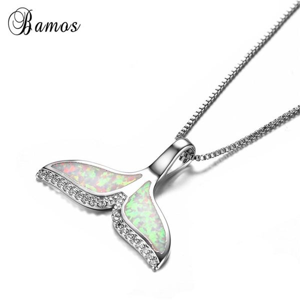 pendant necklaces bamos mermaid blue/white fire opal necklace for women white/rose gold filled animal chain fish tail choker, Silver
pendant necklaces bamos mermaid blue/white fire opal necklace for women white/rose gold filled animal chain fish tail choker, Silver