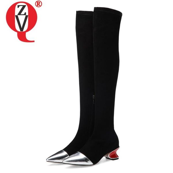 boots zvq fashion leather women's shoes 6cm high heels over-the-knee zipper pointed toe long 32-44 plus size, Black
boots zvq fashion leather women's shoes 6cm high heels over-the-knee zipper pointed toe long 32-44 plus size, Black