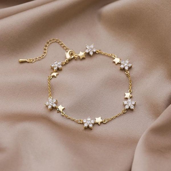 charm bracelets korean fashion jewelry exquisite small zircon flower bracelet adjustable geometric gold plated chain 2021 arrival, Golden;silver
charm bracelets korean fashion jewelry exquisite small zircon flower bracelet adjustable geometric gold plated chain 2021 arrival, Golden;silver