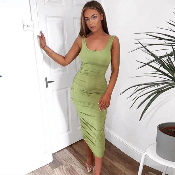 ruched long dress 2021 spring bodycon square neck backless dresses elegant sleeveless solid female vestidos femme robe casual, Black;gray
ruched long dress 2021 spring bodycon square neck backless dresses elegant sleeveless solid female vestidos femme robe casual, Black;gray