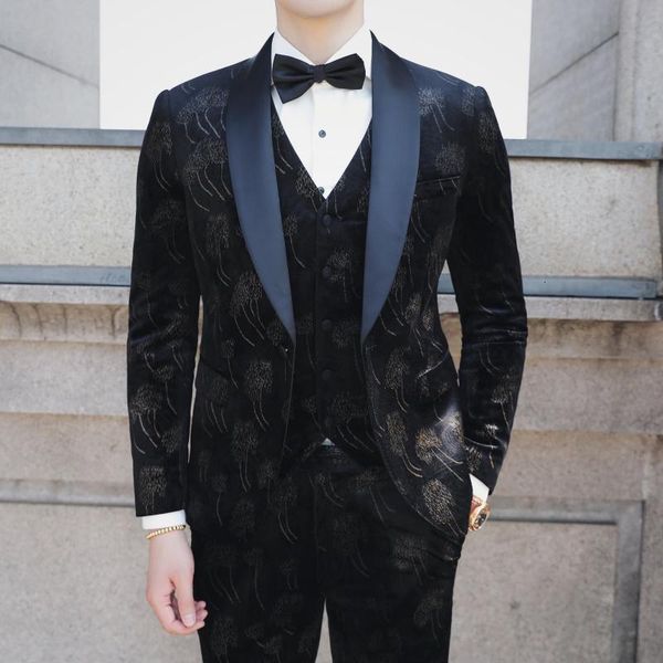 gzdeerax veet shawl collar prom luxury single breasted printing mens wedding suits 3-piece slim fit party male suit, White;black
gzdeerax veet shawl collar prom luxury single breasted printing mens wedding suits 3-piece slim fit party male suit, White;black