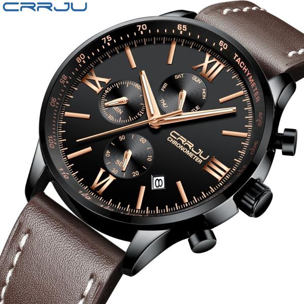 wristwatches crrju fashion watches sport watch men waterproof leather strap mens wristwatch date clock male casual business relogio masculin, Slivery;brown
wristwatches crrju fashion watches sport watch men waterproof leather strap mens wristwatch date clock male casual business relogio masculin, Slivery;brown