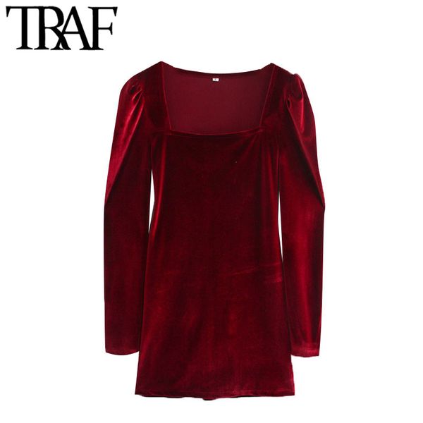 traf women elegant fashion velvet mini dress vintage square collar long sleeve female dresses vestidos mujer 210415, Black;gray
traf women elegant fashion velvet mini dress vintage square collar long sleeve female dresses vestidos mujer 210415, Black;gray