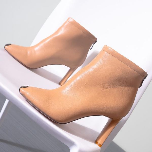 boots solid color temperament latest fashion high-heeled shoes short 2021 women's cowhide sharp tide, Black
boots solid color temperament latest fashion high-heeled shoes short 2021 women's cowhide sharp tide, Black