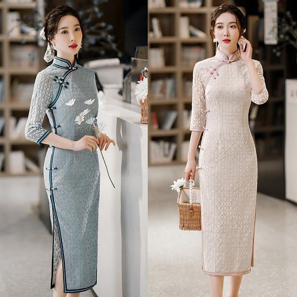 ethnic clothing blue chinese traditional retro elegant modified republican chenille modern cheongsam lace slim long dress banquet qipao, Red
ethnic clothing blue chinese traditional retro elegant modified republican chenille modern cheongsam lace slim long dress banquet qipao, Red