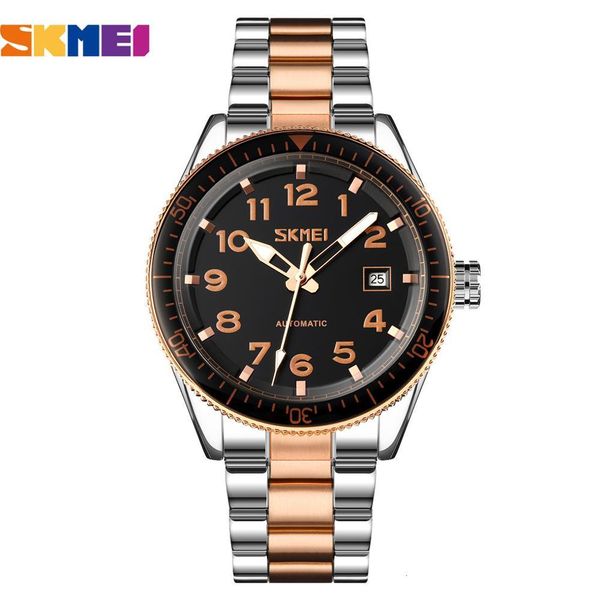 skmei new 2021 luxury but mechanical wristwatch stainless steel automatic watch for clock male brand bussiness hombre, Slivery;brown
skmei new 2021 luxury but mechanical wristwatch stainless steel automatic watch for clock male brand bussiness hombre, Slivery;brown