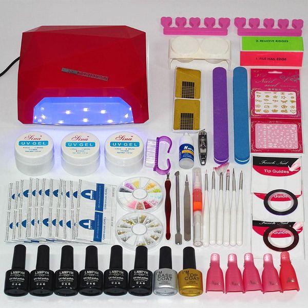 nail art kits 54/36/48w set uv lamp 6 color soak off gel coat polish manicure extension
nail art kits 54/36/48w set uv lamp 6 color soak off gel coat polish manicure extension