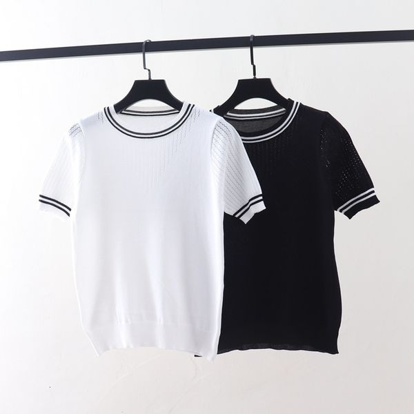 t shirt 2021 summer round neck color contrast short sleeve women's thin hollow bottomed ice silk sweater, White
t shirt 2021 summer round neck color contrast short sleeve women's thin hollow bottomed ice silk sweater, White
