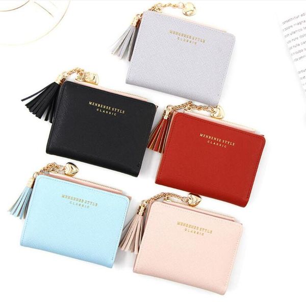 card holders 2021 tassel women wallet small cute short leather wallets zipper purses portable female purse clutch, Brown;gray
card holders 2021 tassel women wallet small cute short leather wallets zipper purses portable female purse clutch, Brown;gray