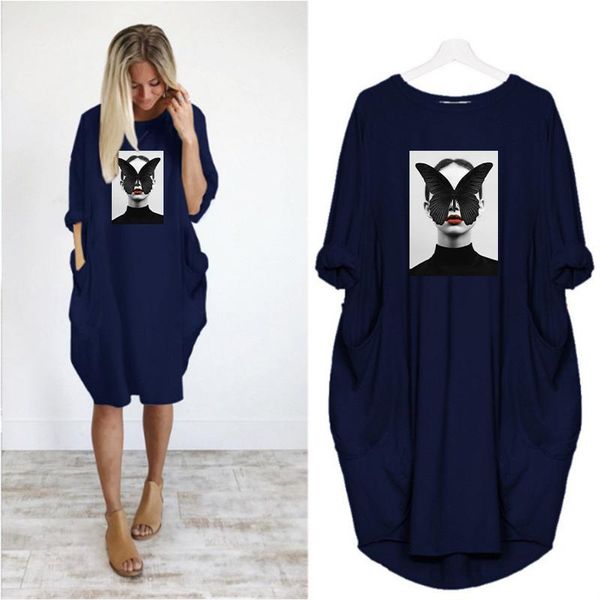 loose butterfly dress plus size o neck pocket vintage party streetwear vestidos sukienka spring autumn clothes casual dresses, Black;gray
loose butterfly dress plus size o neck pocket vintage party streetwear vestidos sukienka spring autumn clothes casual dresses, Black;gray