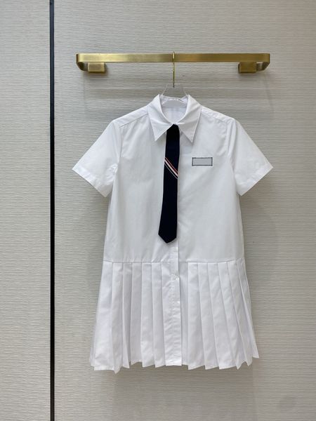 dress high-end england preppy style mini women short sleeves casual pleated dresses runway turn-down collar with tie white dress, Black;gray
dress high-end england preppy style mini women short sleeves casual pleated dresses runway turn-down collar with tie white dress, Black;gray