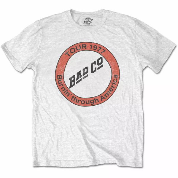 bad company burnin 'through america licensed mens t-shirt, White;black