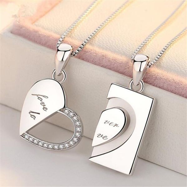 pendant necklaces creative heart-shaped silver color necklace fashion romantic crystal letters for men women couple jewelry accessories
pendant necklaces creative heart-shaped silver color necklace fashion romantic crystal letters for men women couple jewelry accessories