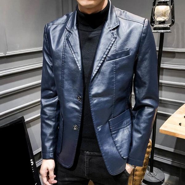 men's suits & blazers men faux leather solid color blazer suit two buttons slim fits long sleeve lapel jacket coat, White;black
men's suits & blazers men faux leather solid color blazer suit two buttons slim fits long sleeve lapel jacket coat, White;black