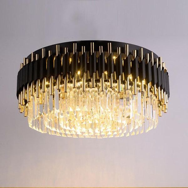 ceiling lights luxury black chandelier for living room crystal light fixture round modern led lustres de cristal
ceiling lights luxury black chandelier for living room crystal light fixture round modern led lustres de cristal