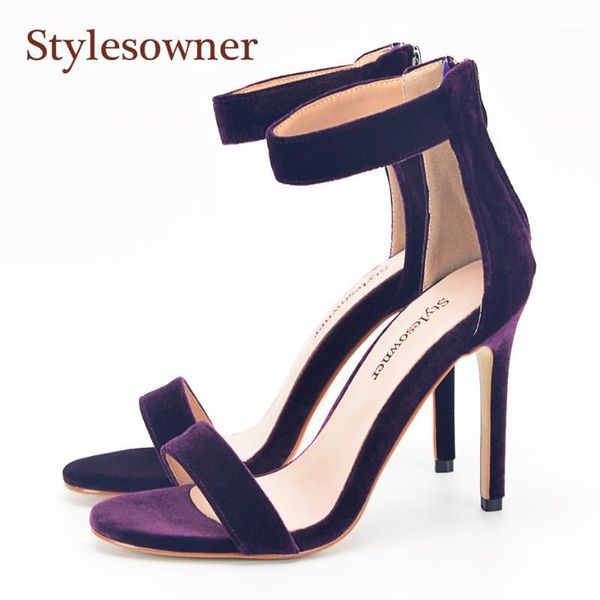 sandals stylesowner rich purple velvet lady summer sandal open toe one strap real leather 11cm thin heel elegant shoe1, Black
sandals stylesowner rich purple velvet lady summer sandal open toe one strap real leather 11cm thin heel elegant shoe1, Black